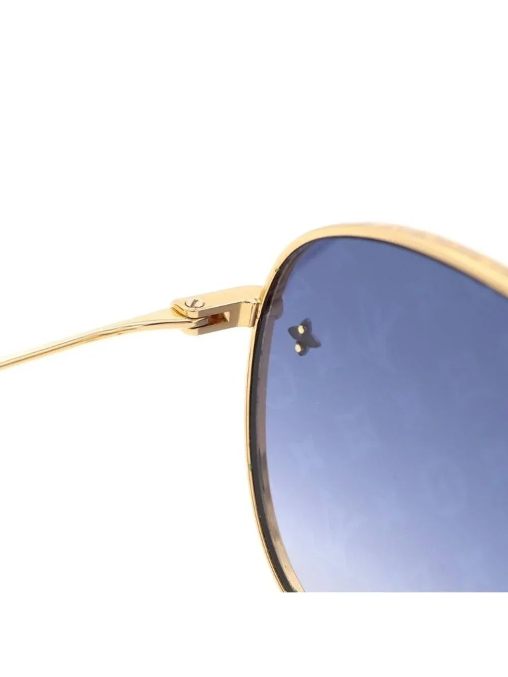 Louis Vuitton Wellington Sunglasses Monogram Gold Navy Eyewear